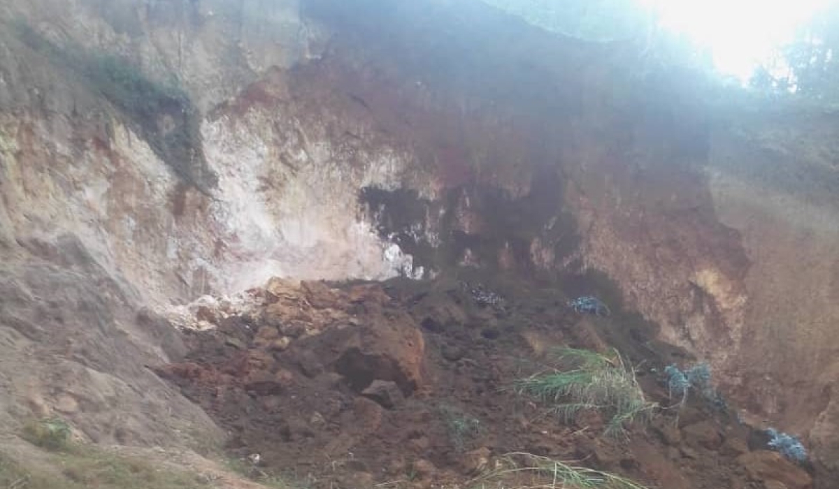 A collapsed mining site where it was reported that a 14 year-old boy lost his life, while working at  the site. Courtesy