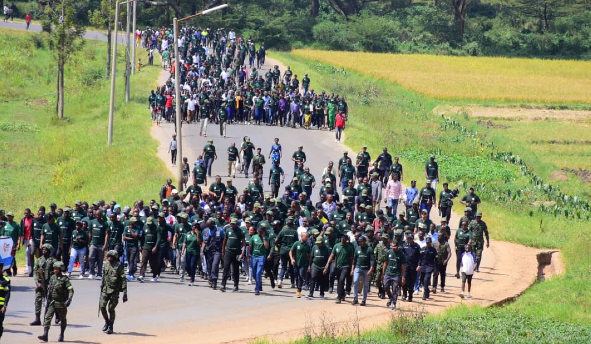 Hundreds of people including officials, police and army officers take part in a 21km &#039;Liberation Walk&#039; dubbed &#039;Gikoba Trail&#039; to mark the 29 anniversary of the Liberation  in Nyagatare District on Sunday, July 2. Courtesy