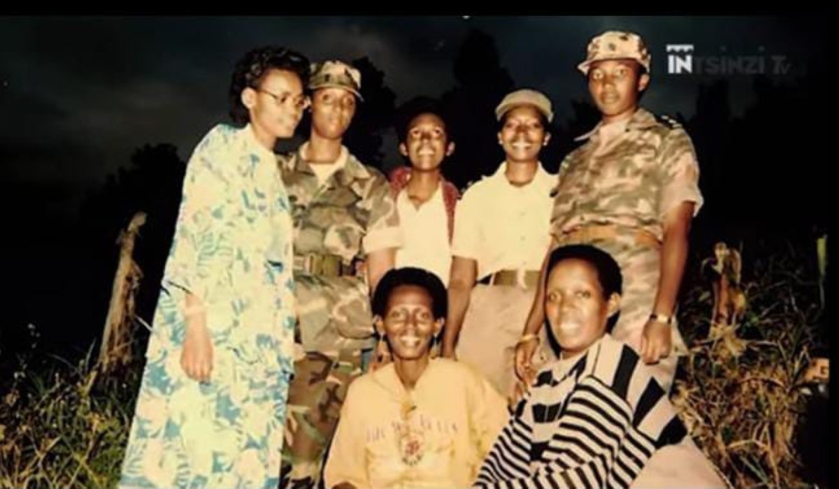 Diana Mbabazi, former Rwanda Patriotic Army (RPA) soldier (R) with other RPA women fighters  during 1990s. All photos: Courtesy.