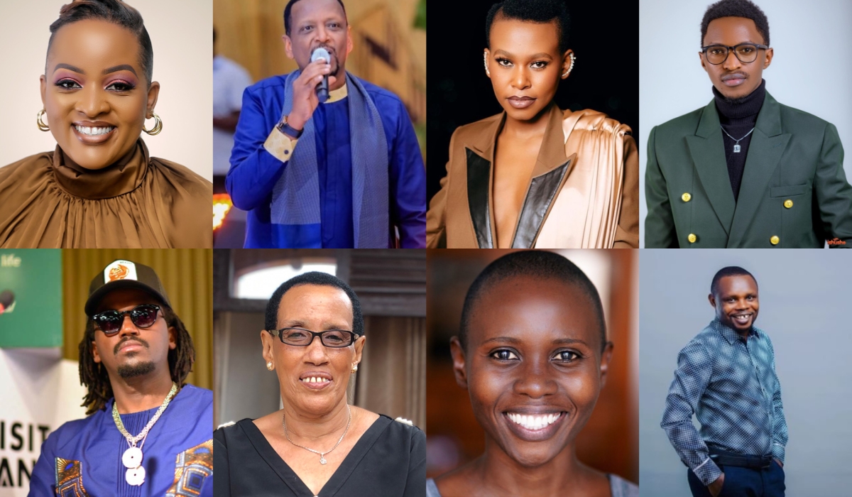 1-8: Aline Gahongayire, Massamba Intore, Alyn Sano, Junior Rumaga, Riderman, Mariya Yohana, Gratien Niyitegeka and Eliane Umuhire. Net photos.