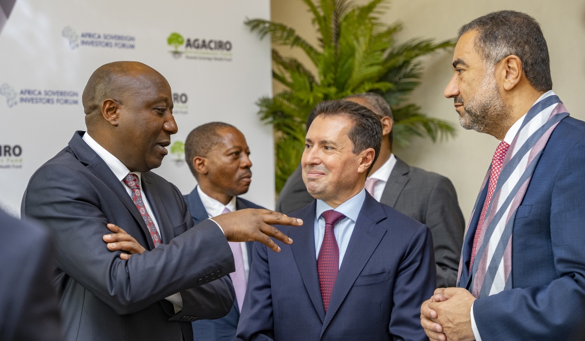 PM Ngirente interacts with delegates  at the conclusion of the second annual meeting of the African Sovereign Investors Forum  in Kigali on Friday, July 7. All photos by Emmanuel Dushimimana
