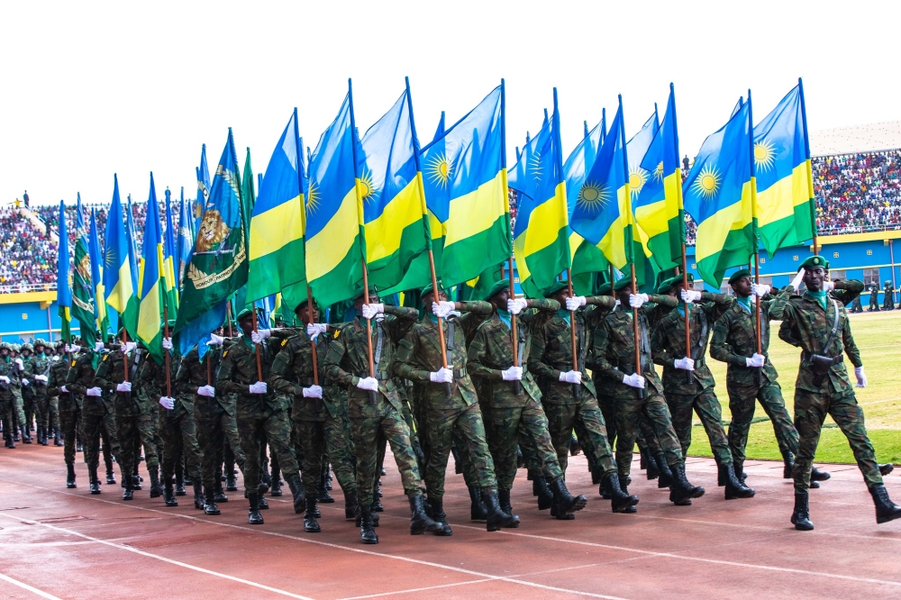 A military parade during the celebration of the 25th Liberation Day at Amahoro National Stadium.File