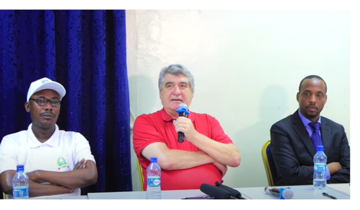 Bernard Maingain (centre) speaks during a press conference in Nairobi, on Friday, July 7, other members of the team of lawyers look on. Courtesy
