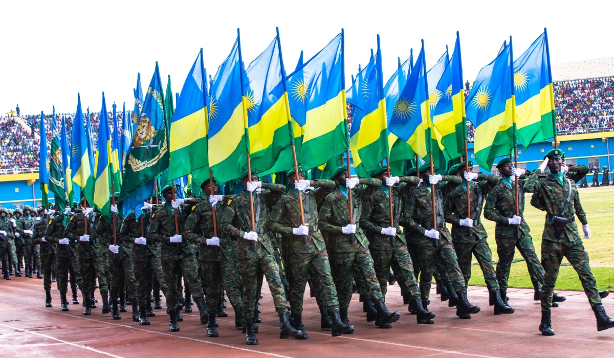 A military parade during the celebration of the 25th Liberation Day at Amahoro National Stadium.File