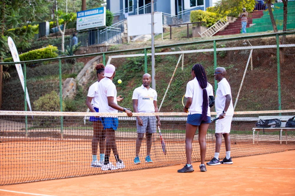 Some of over 100 players who are competing in the ongoing seventh edition of the Cogebanque Tennis Open Tournament, taking place at Cercle Sportif de Kigali. DAN GATSINZI