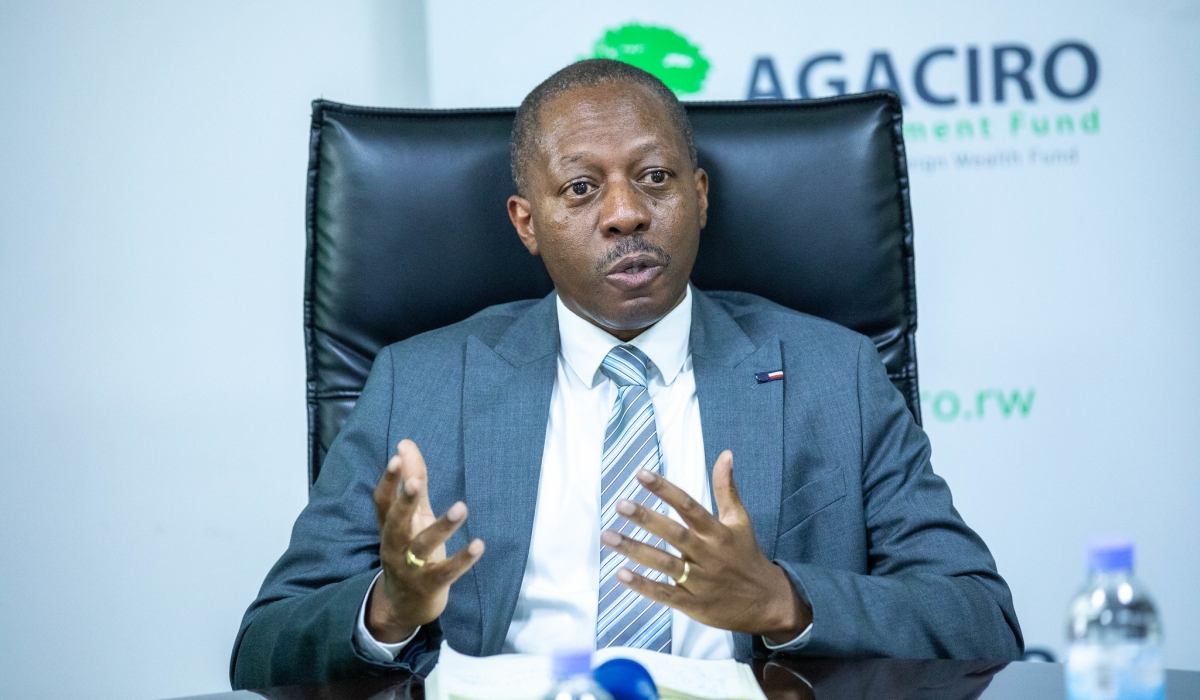 Agaciro Development Fund’s chief executive, Gilbert Nyatanyi during an interview in Kigali on June 30, 2023. PHOTO BY OLIVIER MUGWIZA