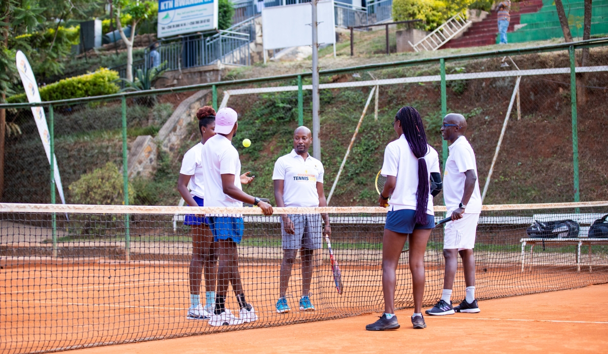 Some of over 100 players who are competing in the ongoing seventh edition of the Cogebanque Tennis Open Tournament, taking place at Cercle Sportif de Kigali. DAN GATSINZI