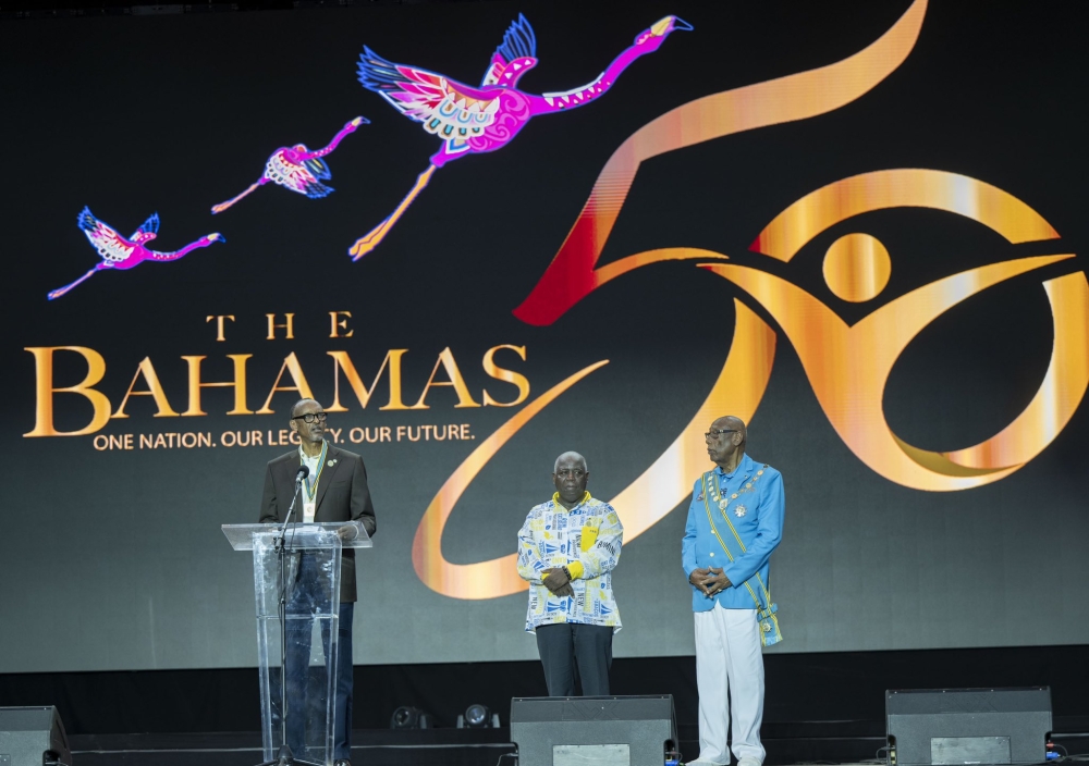 President Paul Kagame addresses delegates  during the awarding ceremony in  Bahamas on Sunday, July 9. Photo by Village Urugwiro