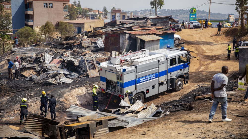 Devastated Zindiro workshops after a mass fire on July 11. According to the owners of the gutted properties, losses incurred by workshop businesses are estimated to be worth Rwf200 million. Photos by Christianne Murengerantwari