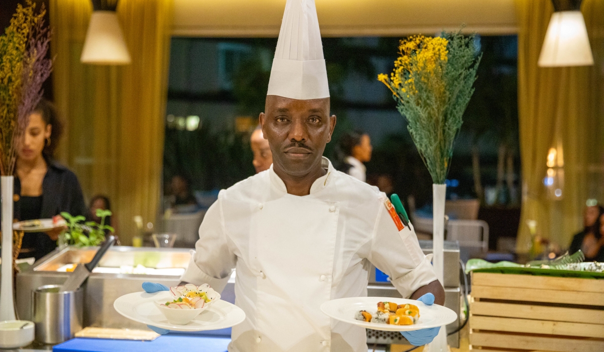 Chef Callixte Mbonyimana, a skilled 33-year-old sushi specialist with seven years of experience. All photos by Craish Bahizi