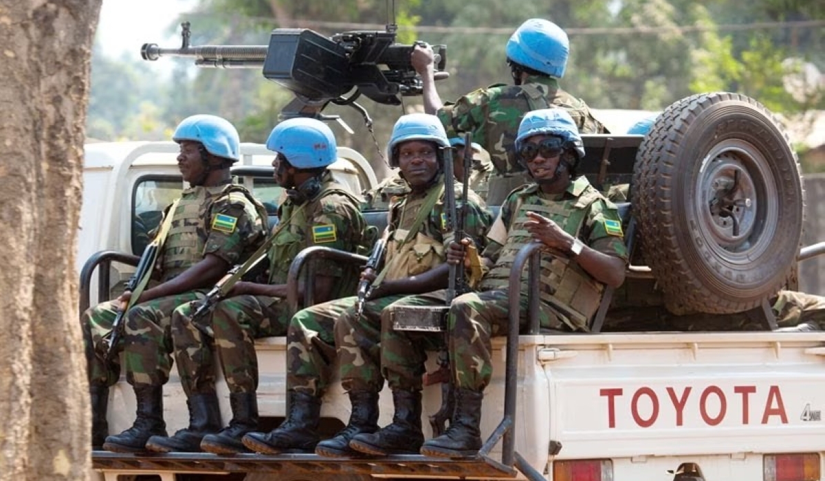 Rwandan Peacekeepers on patrol in CAR. FILE PHOTO