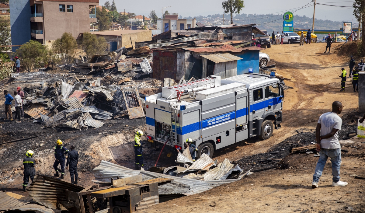 Devastated Zindiro workshops after a mass fire on July 11. According to the owners of the gutted properties, losses incurred by workshop businesses are estimated to be worth Rwf200 million. Photos by Christianne Murengerantwari