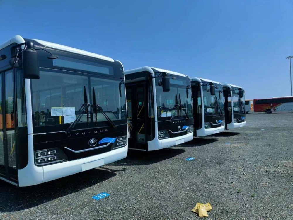 Some of the 25 new buses imported by Jali transport firm to help address persistent shortage of public buses in the City of Kigali. Courtesy