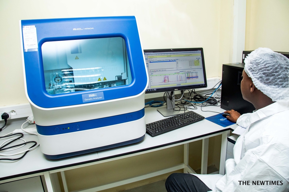 A laboratory technician on duty at Rwanda Forensic Laboratory. The institution has revealed a significant surge in the number of paternity tests conducted, soaring from 168 in 2018-19 to 780 in 2022-23. Photo: File.