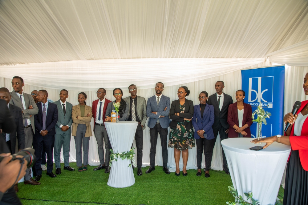 Some of the 25 new trainees to benefit from Bank of Kigali Academy during the launch of the  second cohort on Wednesday, July 12.  Photos by Craish Bahizi