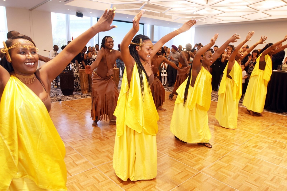 A traditional ballet entertaining the audience during the Liberation Day ceremony in Canada.