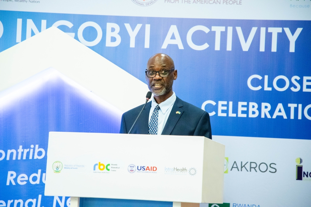 Samson Radeny, Chief of Party for the USAID Ingobyi Activity, addresses delegates during the closing ceremony. Samson Radeny, Chief of Party for the USAID Ingobyi Activity, addresses delegates during the closing ceremony.