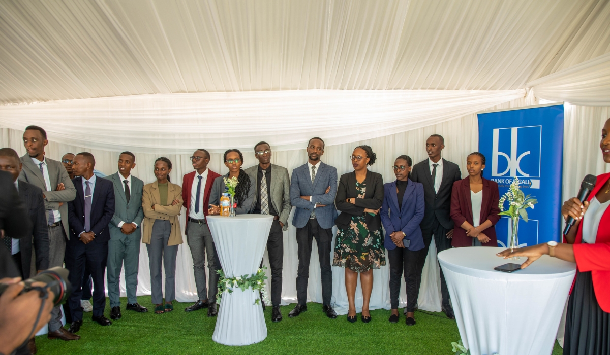 Some of the 25 new trainees to benefit from Bank of Kigali Academy during the launch of the  second cohort on Wednesday, July 12.  Photos by Craish Bahizi