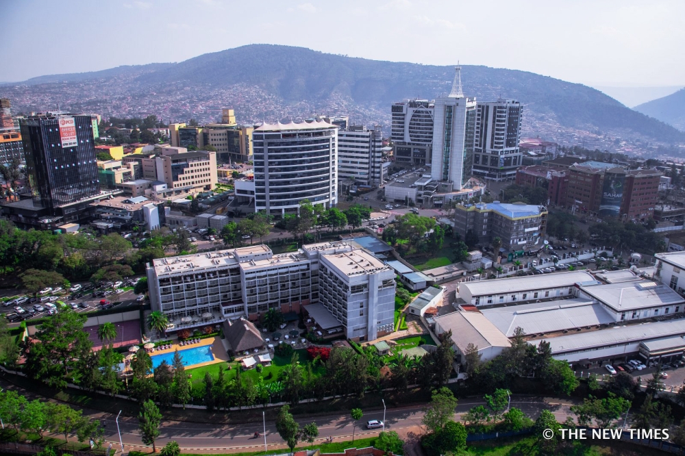 An aerial view of Kigali city&#039;s business district.File