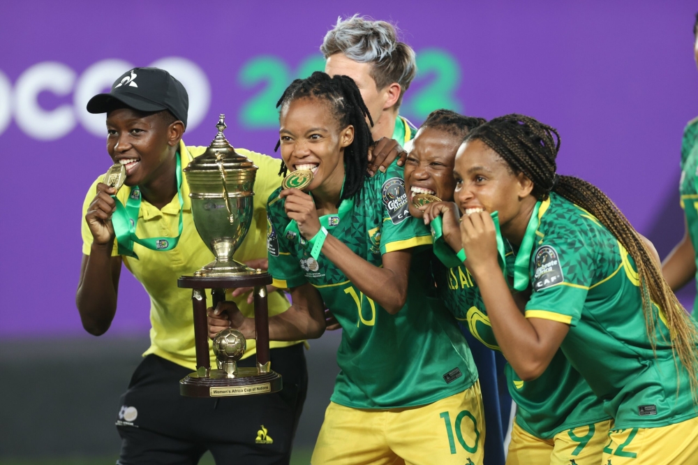 South Africa women players after winning African Championship. South Africa is aamong countries to represent Africa  in the upcoming 2023 FIFA Women&#039;s World Cup. Internet