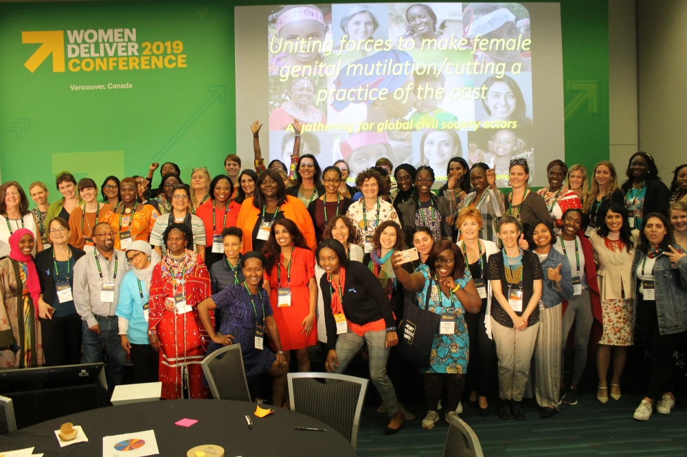 Delegates pose for a group photo at Women Deliver Conference in 2019. The 2023 edition will start on Monday, July 17 in Kigali. Internet