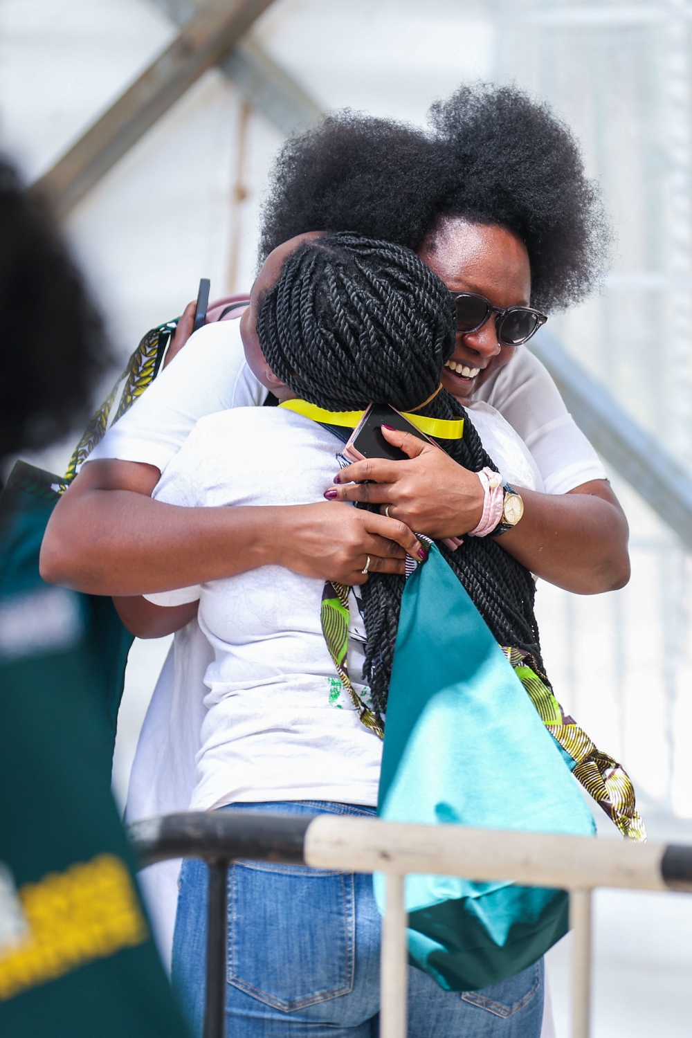 Some delegates greet each other at BK Arena.