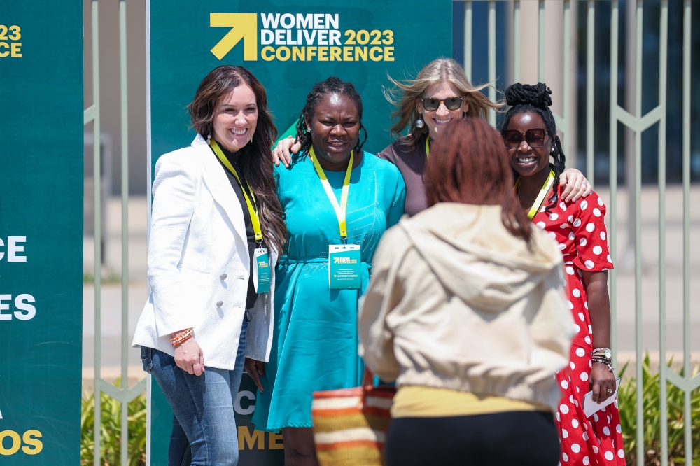 Some of the delegates pose for a photo at BK Arena. The conference will be held under the theme: "Spaces, Solidarity, and Solutions".