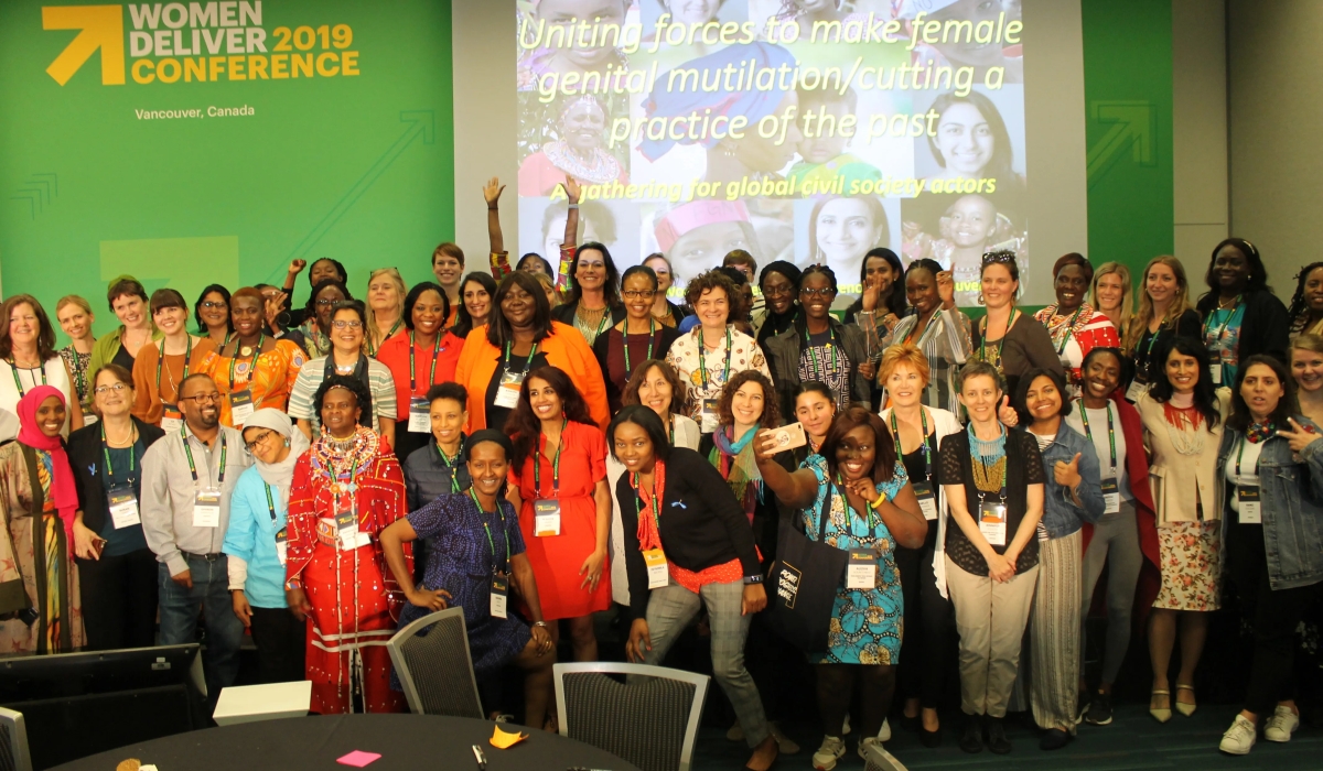 Delegates pose for a group photo at Women Deliver Conference in 2019. The 2023 edition will start on Monday, July 17 in Kigali. Internet