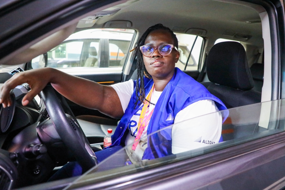 Ange Sandrine Uwimbabazi a female driver at the charity group Alight in Kigali. PHOTOS BY CRAISH BAHIZI