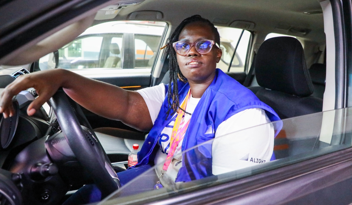 Ange Sandrine Uwimbabazi a female driver at the charity group Alight in Kigali. PHOTOS BY CRAISH BAHIZI