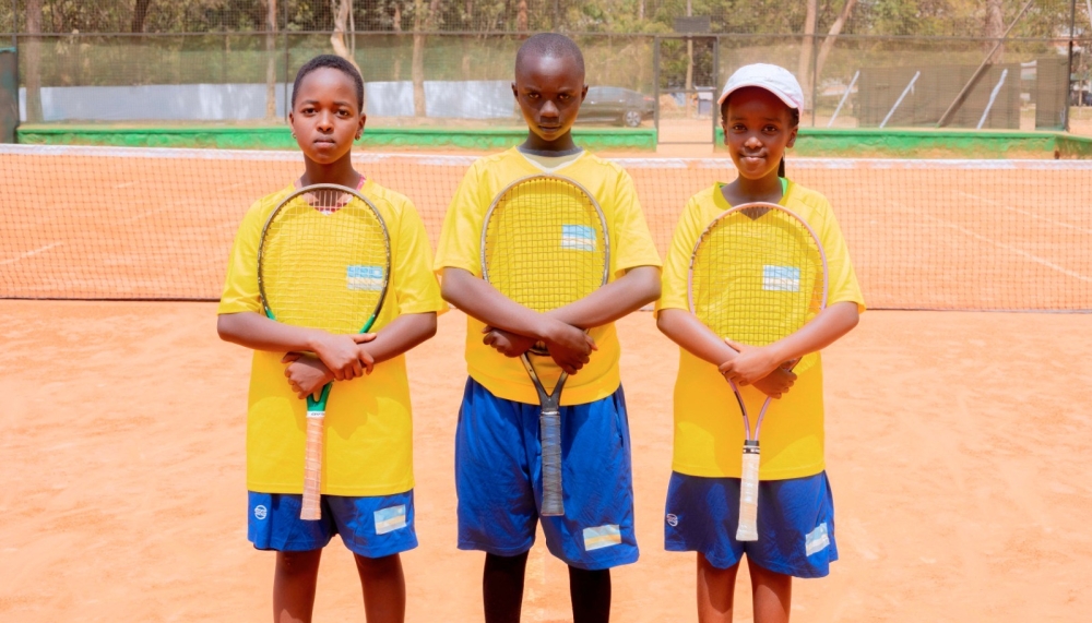 Tennis youngster Isabelle Akimanzi Kenkazi (R) is one of three girls representing Rwanda at the forthcoming East African Junior Team’s U-12 Championship slated for July 18-22, in Kampala. COURTESY