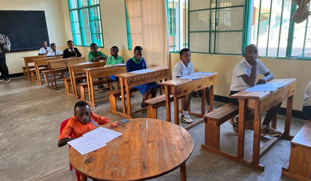 One of the 561 primary school  candidates with disabilities, sits national exams during the official launch on Monday, July 17. COURTESY