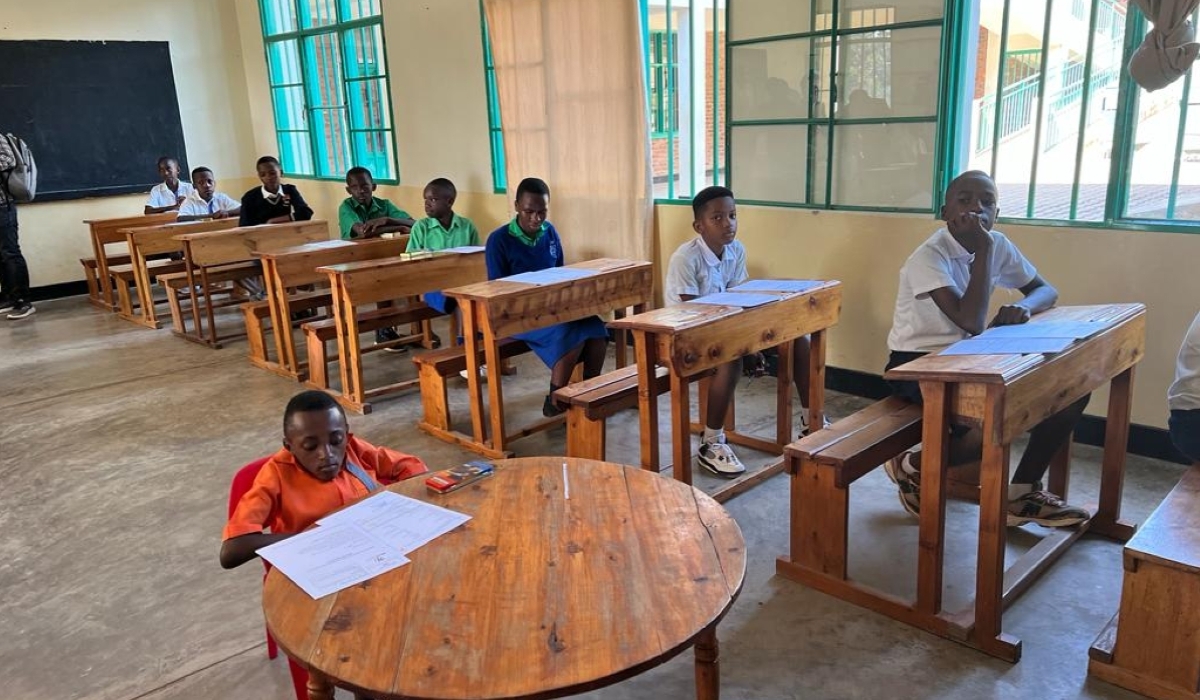 One of the 561 primary school  candidates with disabilities, sits national exams during the official launch on Monday, July 17. COURTESY