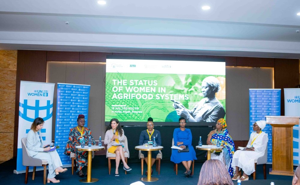 Panelists discuss on  Status of Women in Agrifood Systems, during the Women Deliver Conference held in Kigali on July 18. Courtesy