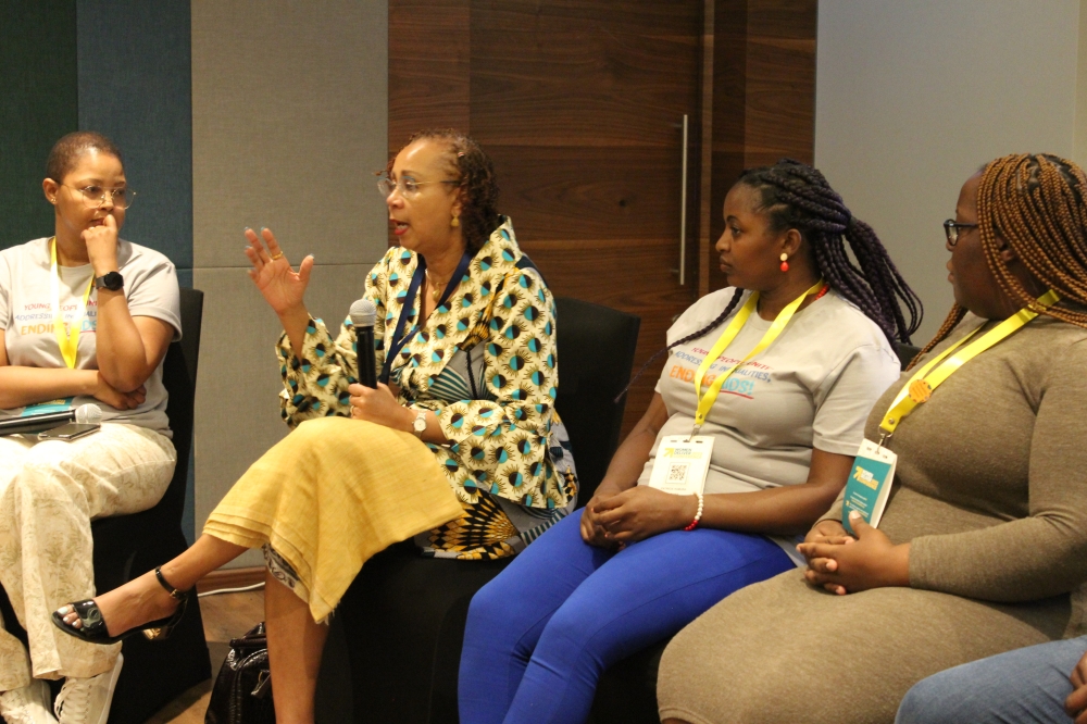 Anne Githuku Shongwe, the Director of the UNAIDS Regional Support Team for Eastern and Southern Africa speaks during  a panel discussion. Photo by  Allie Liu, Frontline AIDS for photography