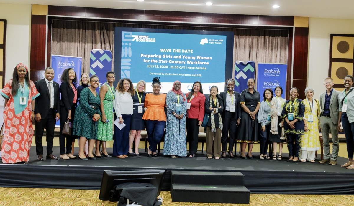 Delegates pose for a group photo after the session