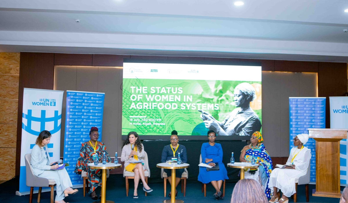 Panelists discuss on  Status of Women in Agrifood Systems, during the Women Deliver Conference held in Kigali on July 18. Courtesy