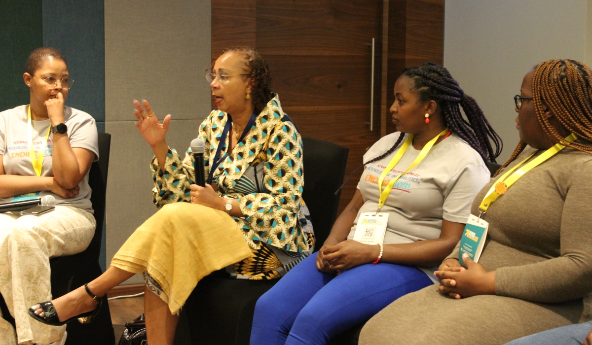 Anne Githuku Shongwe, the Director of the UNAIDS Regional Support Team for Eastern and Southern Africa speaks during  a panel discussion. Photo by  Allie Liu, Frontline AIDS for photography