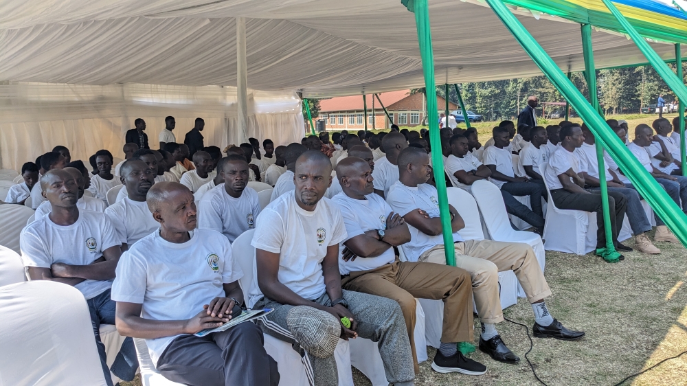Some of the 92 former members of armed groups that will be discharged from Mutobo Demobilisation Centre in Musanze District on Thursday, July 20. PHOTO BY MOÏSE BAHATI