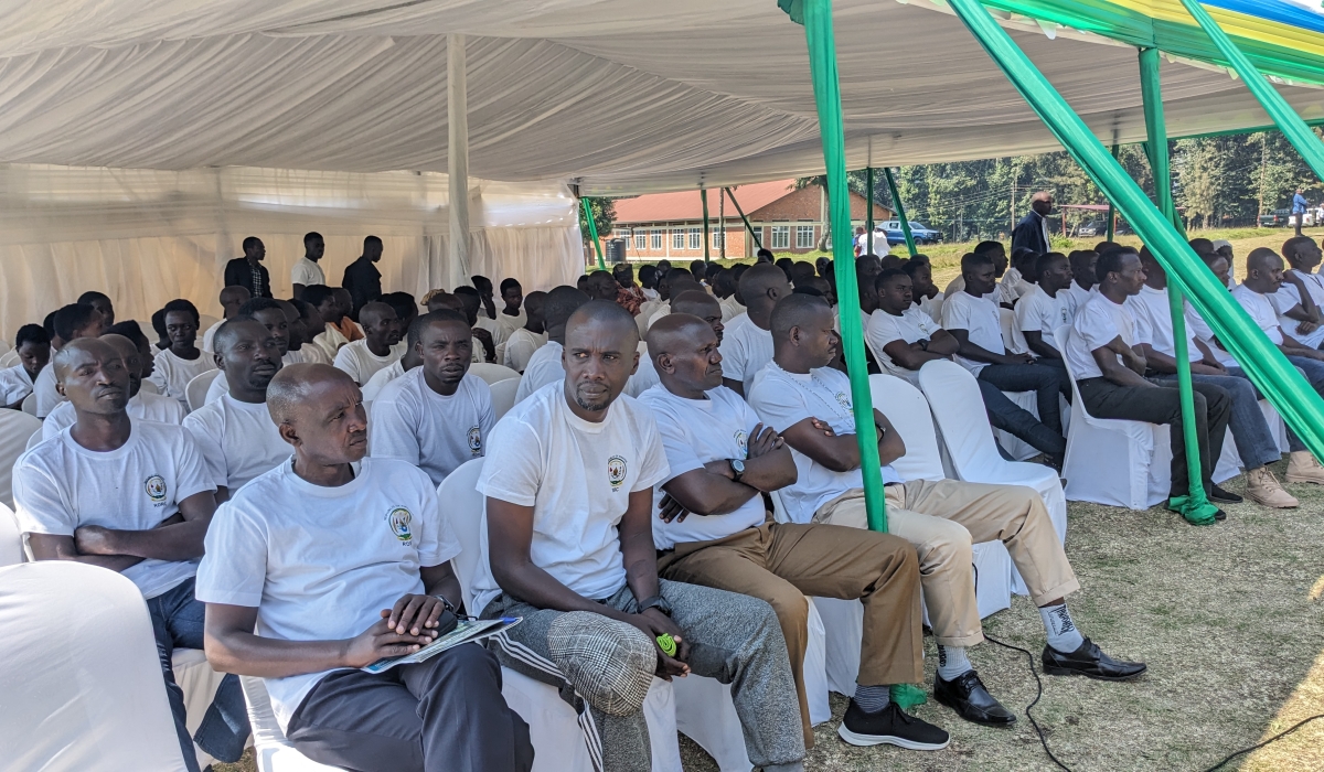 Some of the 92 former members of armed groups that will be discharged from Mutobo Demobilisation Centre in Musanze District on Thursday, July 20. PHOTO BY MOÏSE BAHATI