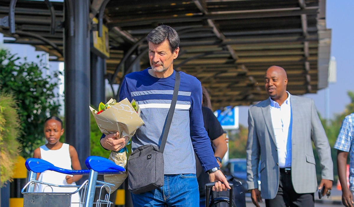 APR FC new head coach  Frenchman Thierry Froge on his arrival at Kigali International Airport on Thursday, July 20. Courtesy