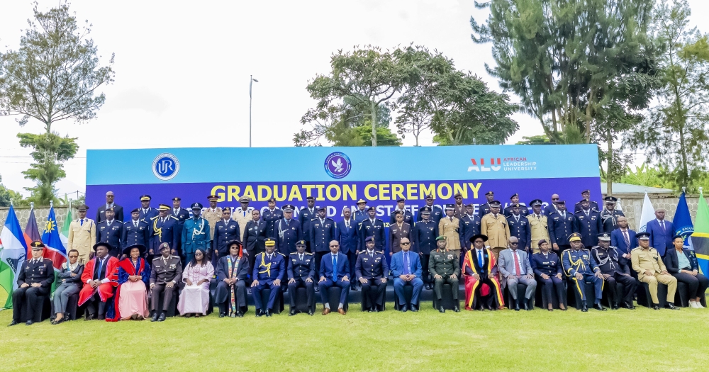 The 35 senior Police officers from 10 countries across the continent, pose for a group photo during the graduation ceremony on July 21. Courtesy