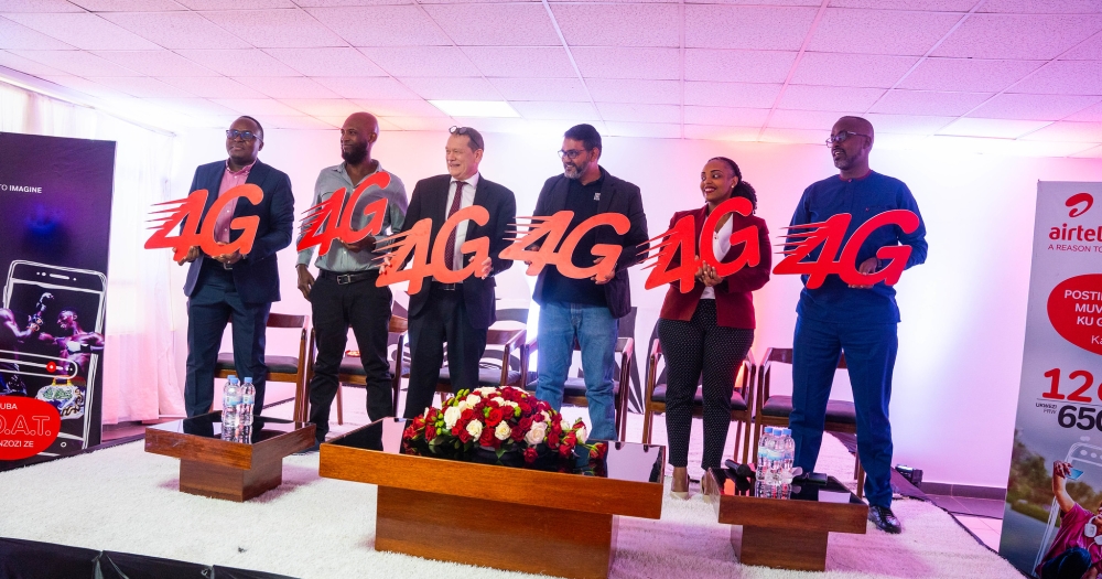 Airtel Rwanda  officials launch the roll-out of its much-anticipated 4G LTE internet services for individuals, homes, and businesses, on Saturday, July 22. All photos by Craish BAHIZI