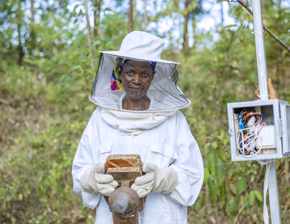 Tantina Mukanzayire, a beekeeper from Nyaruguru District, said they face issues such as lack of adequate information about hive conditions, theft of honey produce, and colony health monitoring.