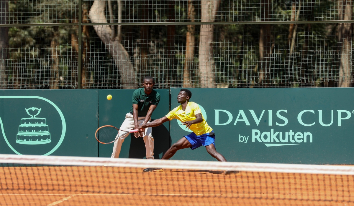 National team Tennis player Ernest Habiyambere in action during a past edition of Davis Cup in Kigali in June 2022. DAN NSENGIYUMVA