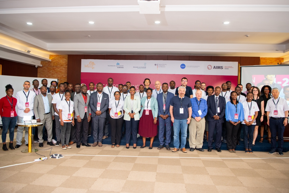 Delegates who attended the International African Conference on Machine Learning Optimization and Applications on July 24 pose for a photo.