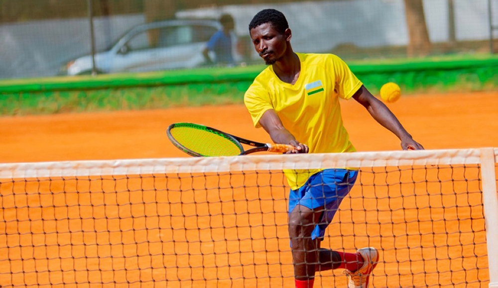 Team Rwanda&#039;s icon Ernest Habiyambere during a training session ahead of Davis Cup 2023 in Kigali. Courtesy