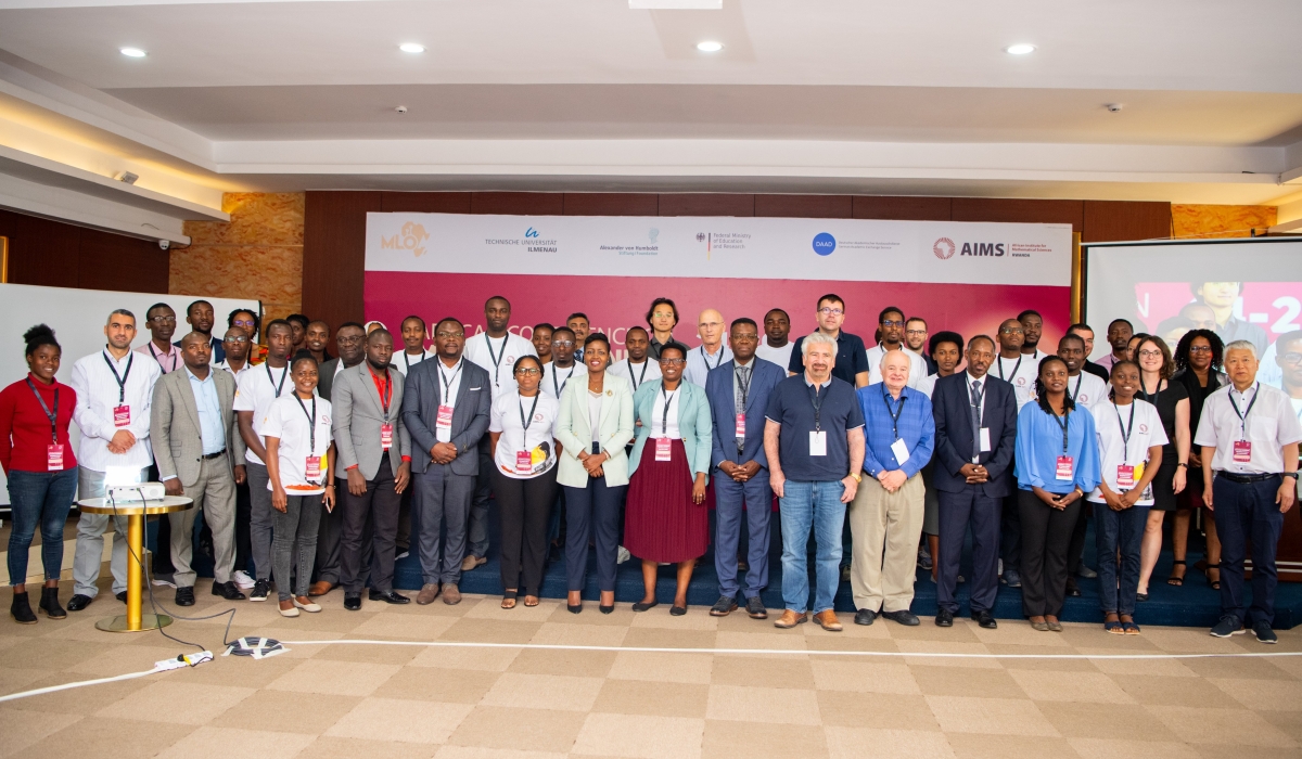 Delegates who attended the International African Conference on Machine Learning Optimization and Applications on July 24 pose for a photo.