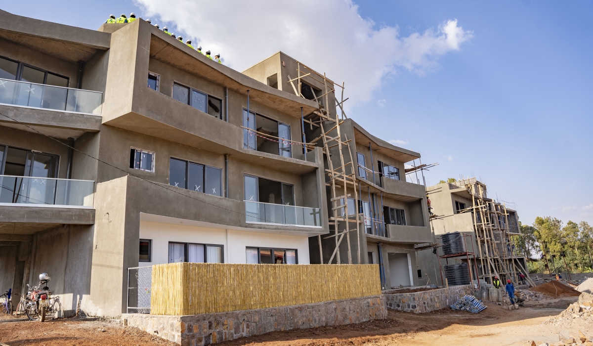 The newly constructed housing units of the first apartment in the Isange estate Phase II, on the scenic Rebero hill in Kicukiro District on July 24. Photos by Emmanuel Dushimimana