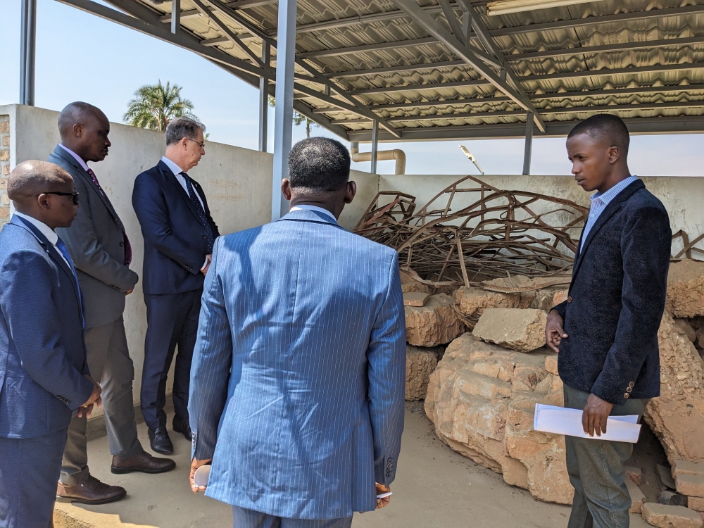 Brammertz during a guided tour of Nyange Genocide Memorial